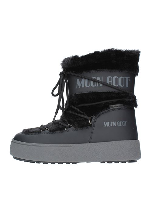 Stivaletti da neve modello LTRACK FAUX FUR MOON BOOT in ecopelliccia e nylon tecnico idrorepellente MOON BOOT | 245013NERO